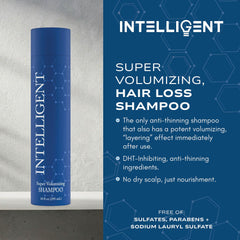 Intelligent Shop lather closeup highlights gentle, sulfate-free cleansing for thinning hair