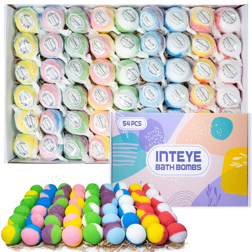 INTEYE Luxury Bath Bombs Gift Set box front highlights premium packaging