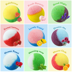 INTEYE luxury bath bombs colorful swirl demonstrating rainbow fizz for spa-at-home mood