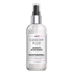 IntiMD Coochy bottle closeup showing after shave moisturizer for sensitive skin