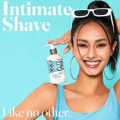 IntiMD Coochy Plus Coco Allure foam-dispense highlights creamy texture for smooth shave