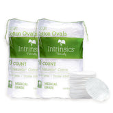 Intrinsics Premium Cotton Ovals for makeup removal with smooth, effective cleansing.