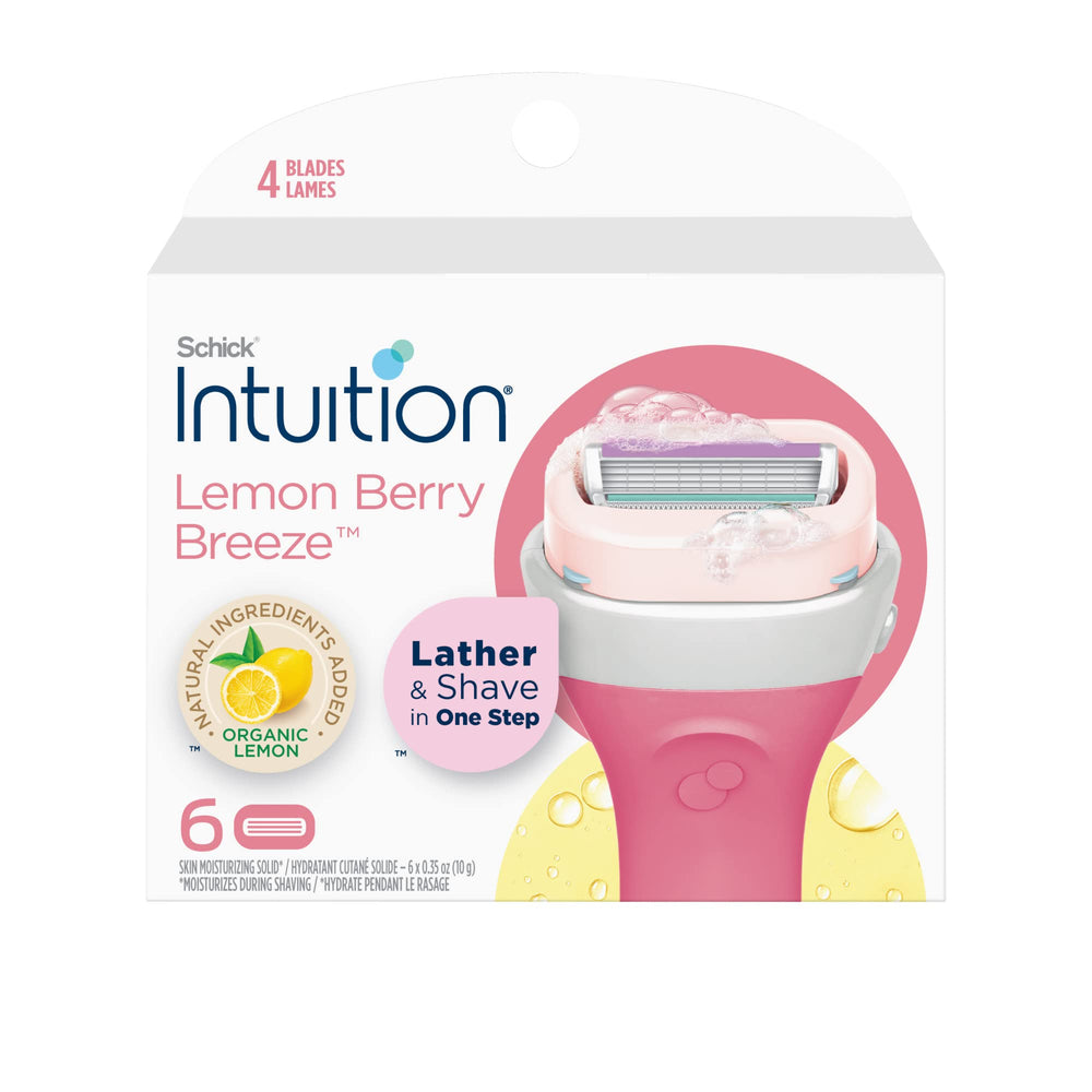 INTUITION Lemon Berry Breeze refill-pack for easy, gel-free shaving.