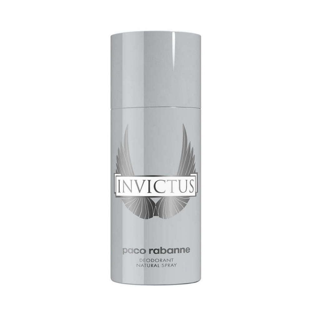 Invictus Paco Rabanne deodorant spray bottle front for daily freshness.
