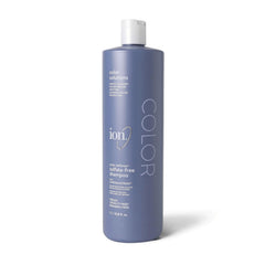 Ion Color Defense Shampoo bottle closeup highlighting color protection and gentle cleanse.
