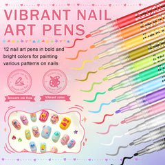 IONSGAKO nail art pens display color variety ideal for patterns and details.