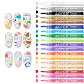 IONSGAKO 18-color nail art pens set showcasing vibrant tips for DIY nail designs