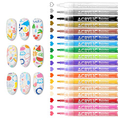 IONSGAKO 18-color nail art pens set showcasing vibrant tips for DIY nail designs