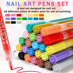 IONSGAKO nail art pens for drawing patterns and precise lines in home manicures