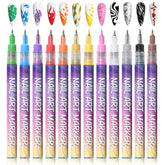 IONSGAKO nail art pens set with 12 colors for vibrant DIY nail designs.