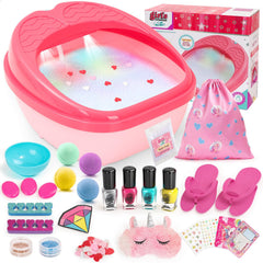 IPOOLTENG Kids Foot Spa with lights and bubbles for magical at home spa moments.