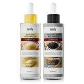 Ipsify Peel Shot Glow Rice Ampoule Duo pack shot showing spa-like exfoliation and radiant skin