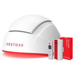 iRestore Pro with 282 lasers and LEDs delivering broad scalp coverage for hair wellness.