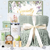 IRINXL Christmas gifts for women blanket close-up shows warm knit fringe for cozy moments.