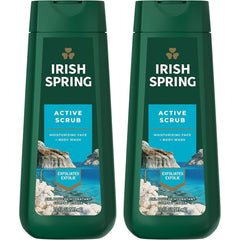 Irish Spring Active Scrub bottle front delivers all-day freshness and outdoorsy vibe.