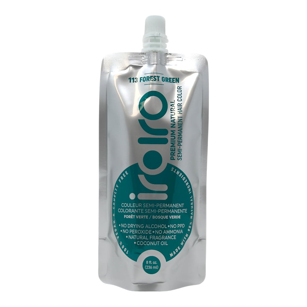 IROIRO forest green cream dye application demonstrates smooth consistency for precise color application.