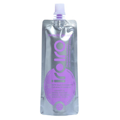 iroiro pastel lavender front pouch showing label and eco-pouch benefit