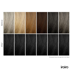 iroiro black color foam texture on hair demonstrating even coverage