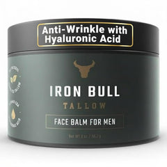 Iron Bull Tallow Face Moisturizer bottle application for daily hydration.