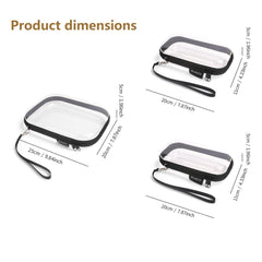 iRUNZO clear hard shell case double-zipper demonstrates easy access and organized cosmetics on the go.