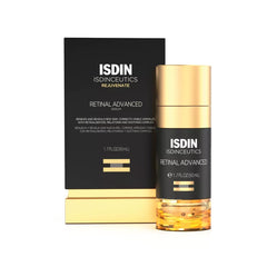 ISDIN Isdinceutics Retinal Advanced bottle pour demonstrates controlled nightly application for smoother skin.
