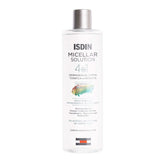 ISDIN Micellar 4-in-1 cleansing water bottle demonstrates gentle cleansing for sensitive skin.