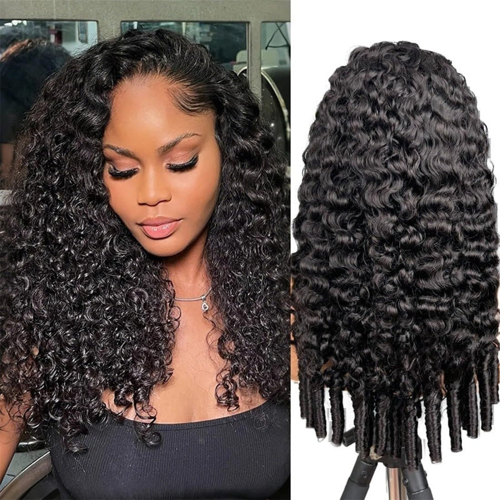 ISEE half wig 18inch Burmese curly front view shows natural movement and volume