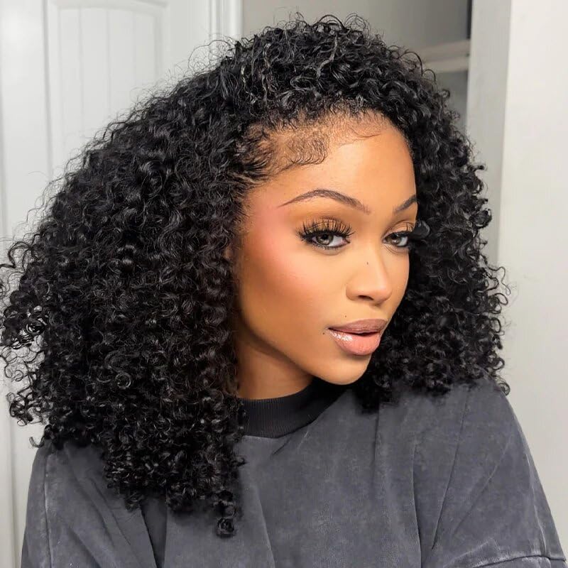 ISEE half wig drawstring-cap close-up shows secure, glue-free fit for quick daily wear