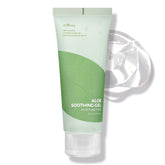 IsNtree Aloe Soothing Gel bottle close-up showing gentle hydration for sensitive skin.