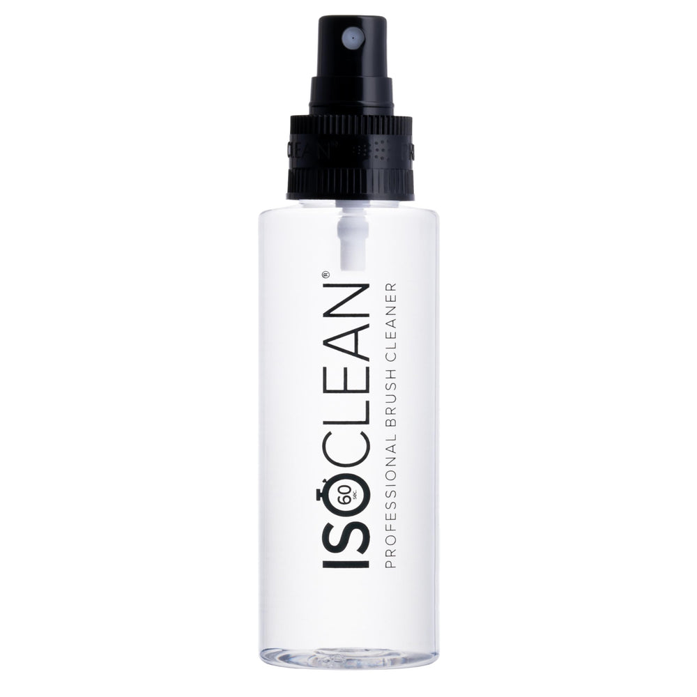 Isoclean Professional Brush Cleaner 4oz spray-top bottle for quick hygienic brush cleaning.