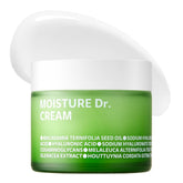 ISOI Moisture Dr. Soothing Cream bottle closeup showing lightweight gel texture for sensitive skin hydration