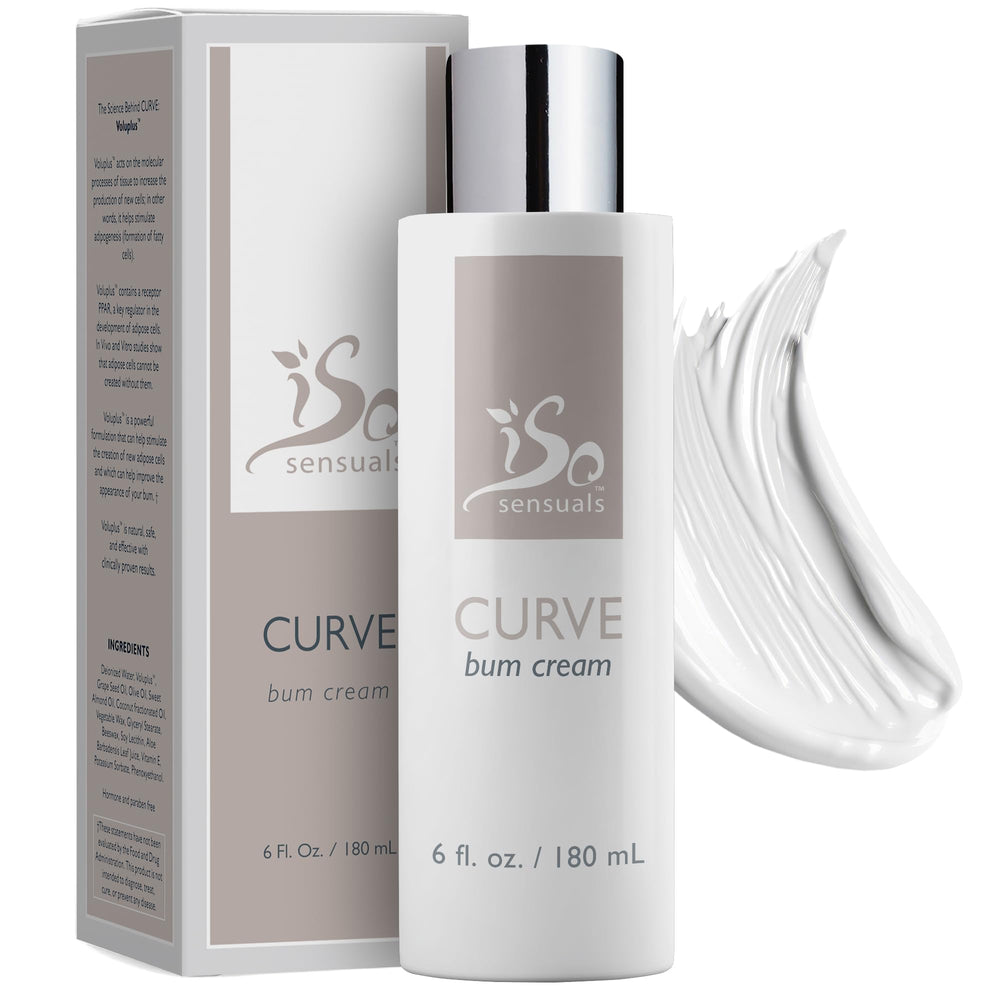 IsoSensuals CURVE butt cream bottle for quick, smooth daily application.