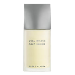 Issey Miyake L'Eau d'Issey Pour Homme bottle closeup, highlighting crisp freshness for daily wear.