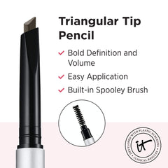 IT Cosmetics Brow PowerFULL budge-proof formula lasts from morning to night.