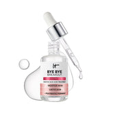 IT Cosmetics Bye Bye Breakout Serum bottle closeup, a lightweight acne treatment option to reduce breakouts.