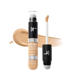 IT Cosmetics Bye Bye Dark Spots concealer-serum swatch showing brightening and even-toned skin