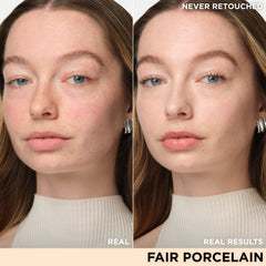 IT Cosmetics CC+ Nude Glow swatches for Fair Porcelain show brightening glow.