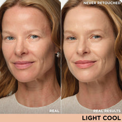IT Cosmetics CC+ Cream Light Cool swatch demonstrates color correcting pigments and silky texture.