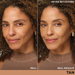 IT Cosmetics CC+ Cream Tan swatch demonstrates natural full coverage.