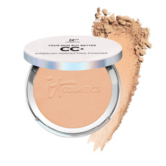 IT Cosmetics CC+ Airbrush powder compact blur for pores and smooth skin tone.