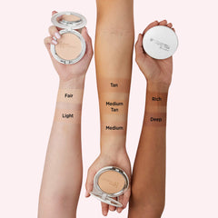 IT Cosmetics Celebration Foundation Illumination compact with brush swirls for smooth, airbrushed results.