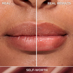 IT Cosmetics Confidence in a Serum Lip Gloss showing ceramide barrier-supporting formula on lips