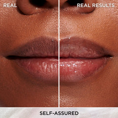 It Cosmetics Confidence in a Serum Lip Gloss Self-Worth soft pink beige lip swatch provides moisture and tint.