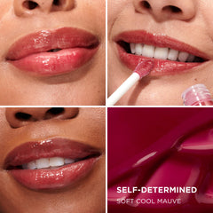 IT Cosmetics Confidence in a Serum Lip Gloss wand close-up shows glossy, smooth texture