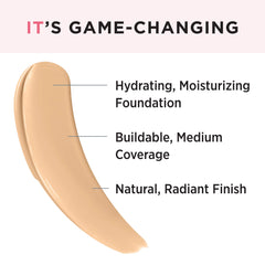 IT Cosmetics Light Warm Foundation on skin swatch shows natural tone match.