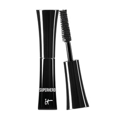 IT Cosmetics Superhero Mascara travel wand close-up showing lift-ready design.