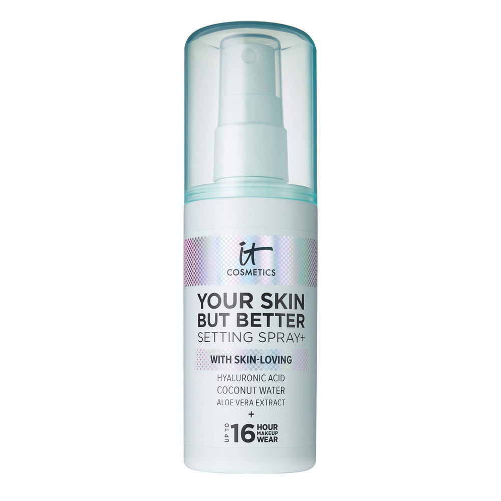 IT Cosmetics Your Skin But Better Setting Spray bottle ready for 16-hour hold makeup longevity