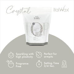 Italwax Top Line Crystal application illustrates ultra-gentle performance on reactive skin.