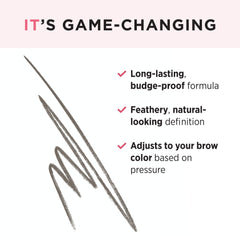 IT Cosmetics Brow Power Micro universal taupe shade swatch on skin showing versatility.