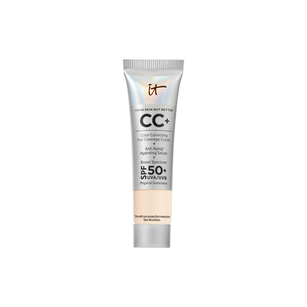 IT Cosmetics CC+ Cream Travel packaging bottle for on-the-go flawless coverage.